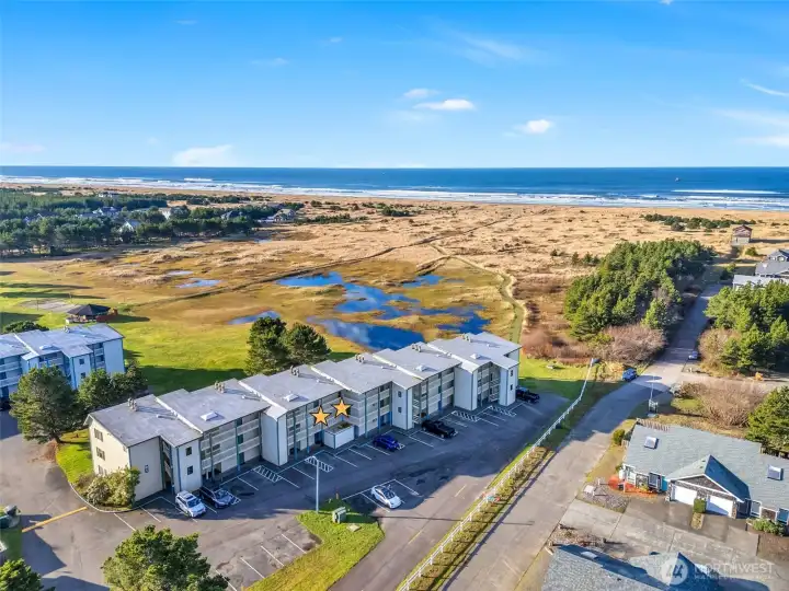 Building D, set back from the common areas, allows quiet privacy.