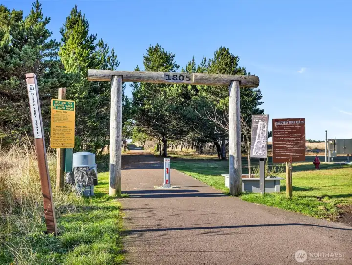 Entrance from the Breakers to the Discovery Trail.