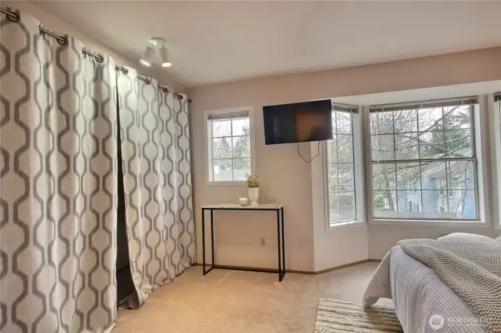 The primary closet goes end-to-end.