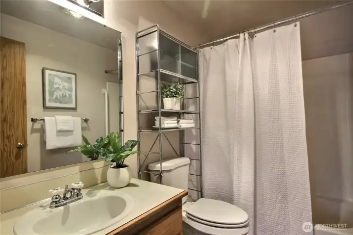 The primary has a full bath.