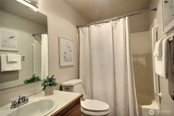 The second bedroom also has an ensuite bath.