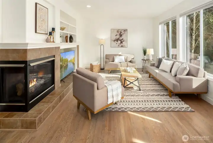 Gas fireplace for those brisk winter days