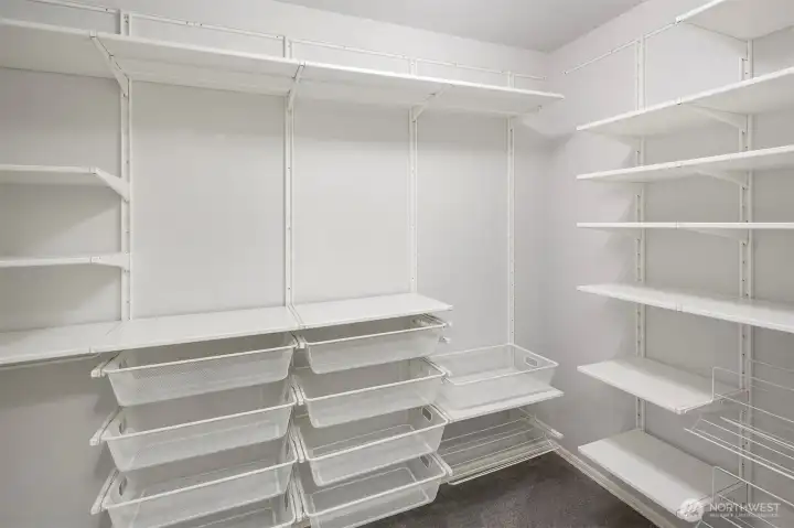 Built-in closet systems throughout
