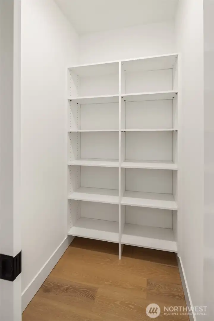 Convenient walk-in pantry