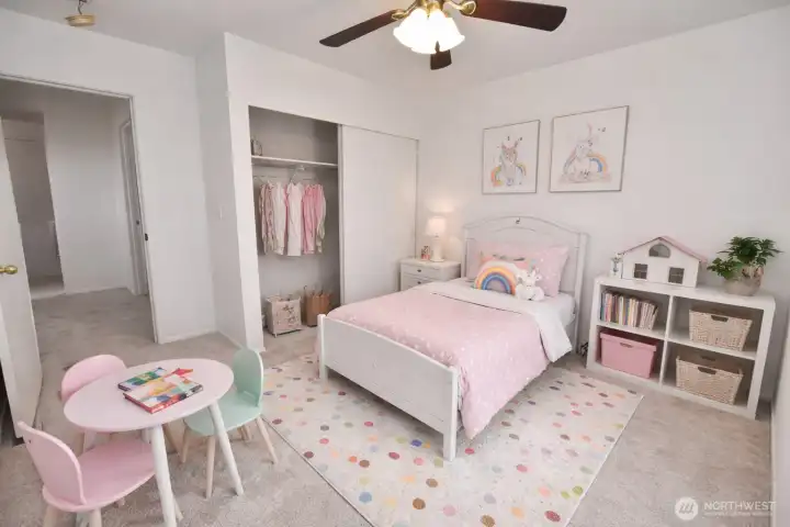 Virtually staged bedroom