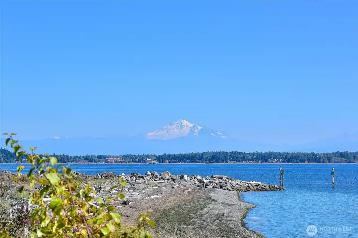 Birch Bay and Mt Baker from one of the Birch Bay Village waterfront Parks.