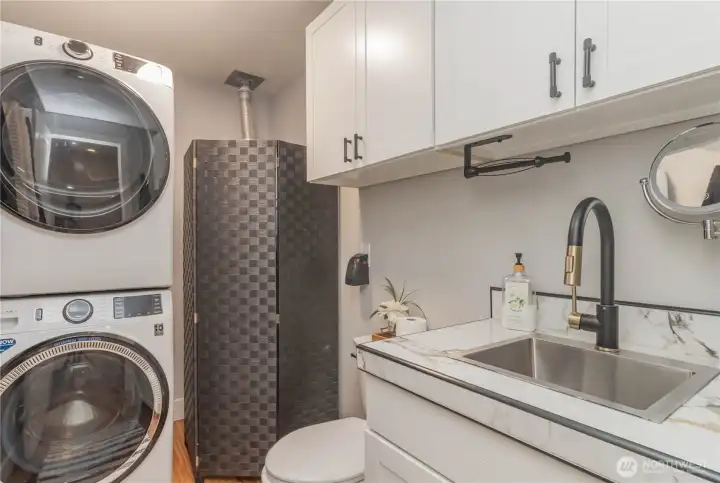 1/2 bath off Kitchen and Laundry