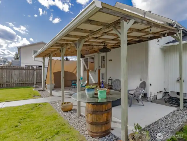 Backyard wired for outdoor kitchen or Hottub