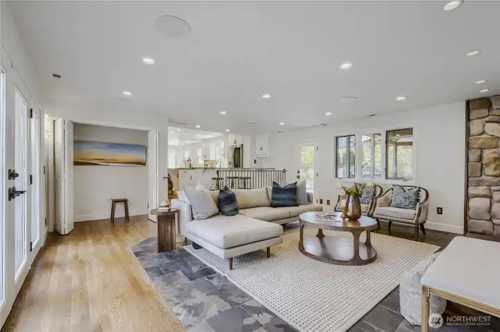 The family room gives you room to roam. This home constantly surprises around every corner.