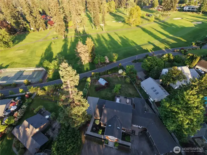 The home backs up to the 346 yard, par 4 #13 hole at the private Inglewood Golf Club. Memberships are available. No golf balls have landed in yard.