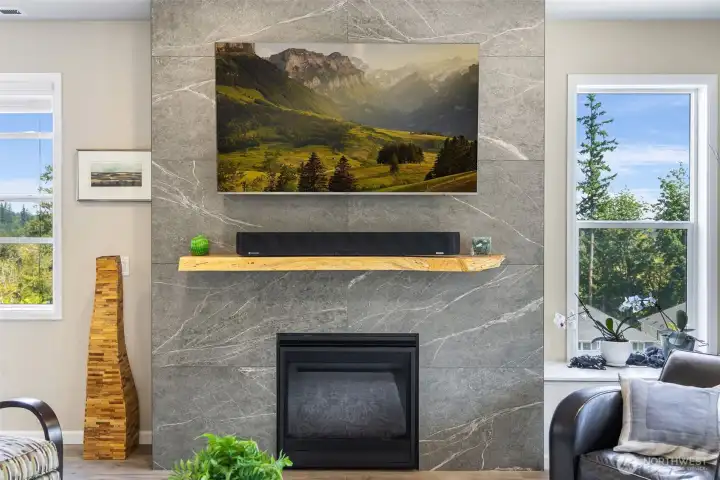 Gorgeous gas fireplace.  An upgrade as opposed to electric fireplaces.