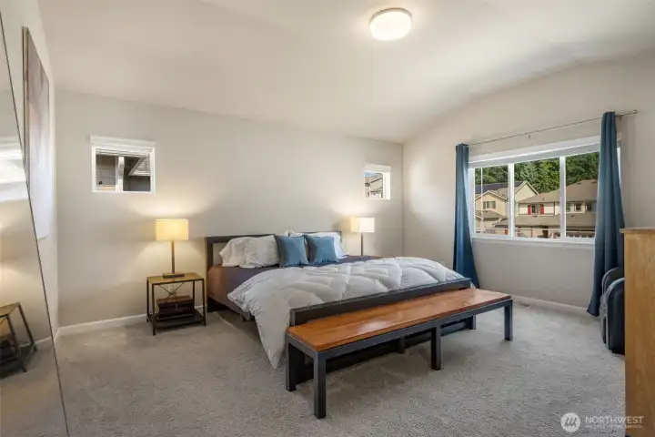 Spacious primary bedroom
