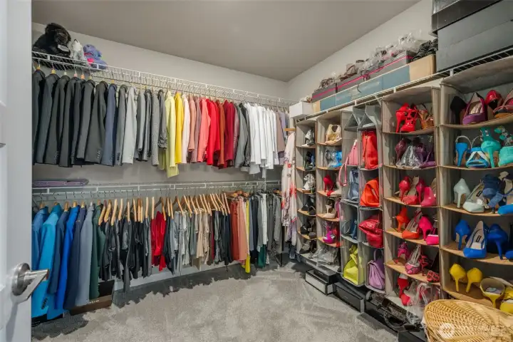 His and hers dual walk-in closets