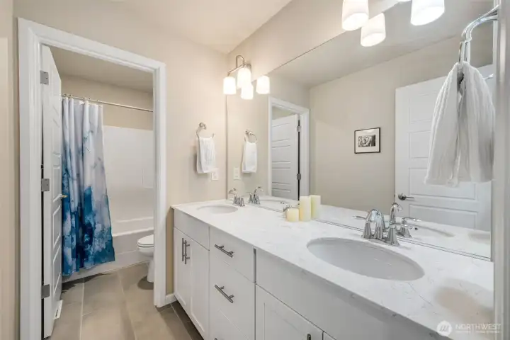 Hall bathroom on upper level
