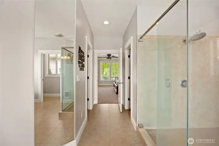 Primary Bathroom and dual closets
