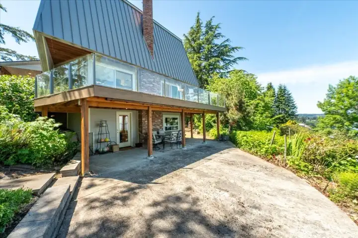 Lower unit entry and patio.