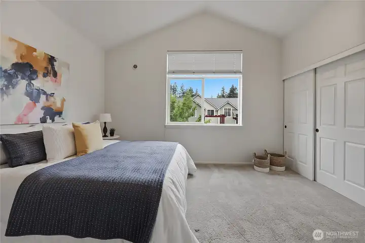 Oversized bedroom with ample closet space.