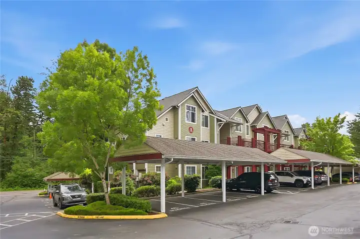 The unit is located in Building A and includes one covered parking space.