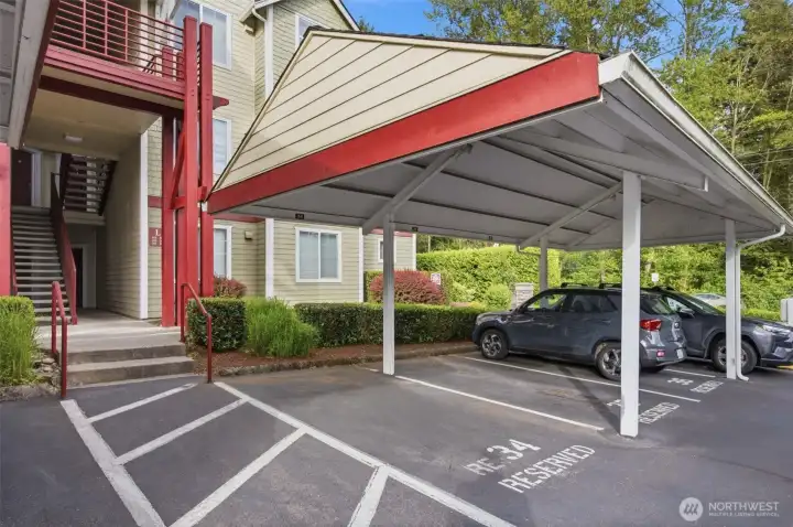 Covered parking space is 34.