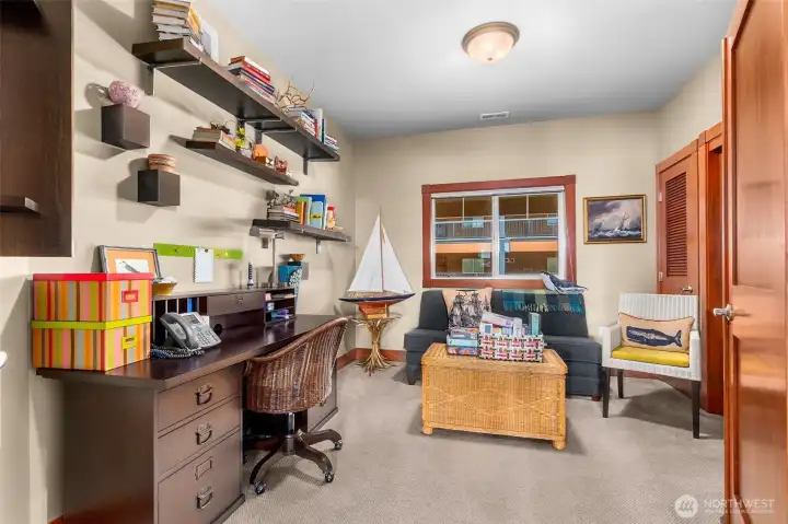 Bedroom, currently an office space