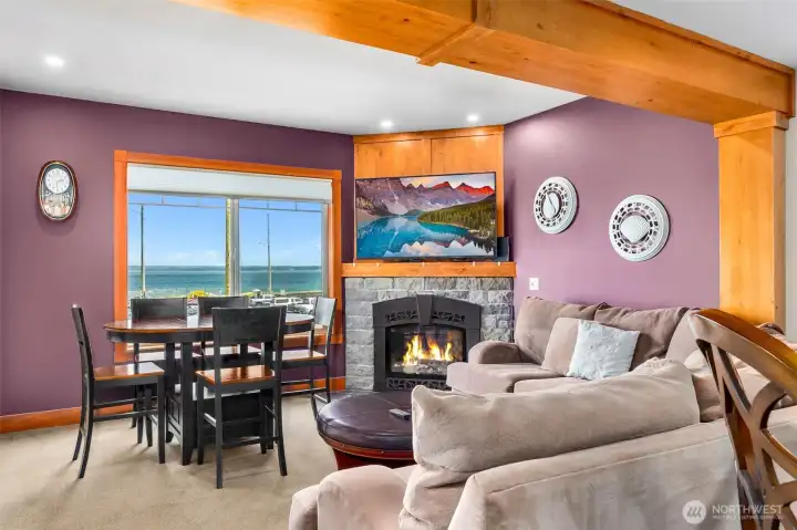 Resident clubhouse with gas fireplace