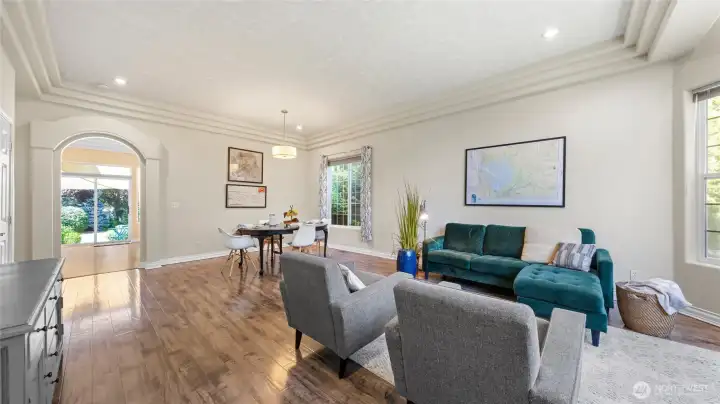 Formal living & dining from front entrance