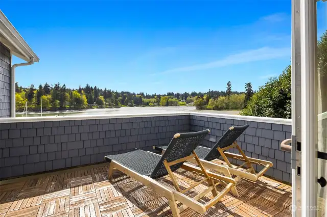 Private deck off of the Primary Bedroom for sun bathing or morning coffee in your pjs!