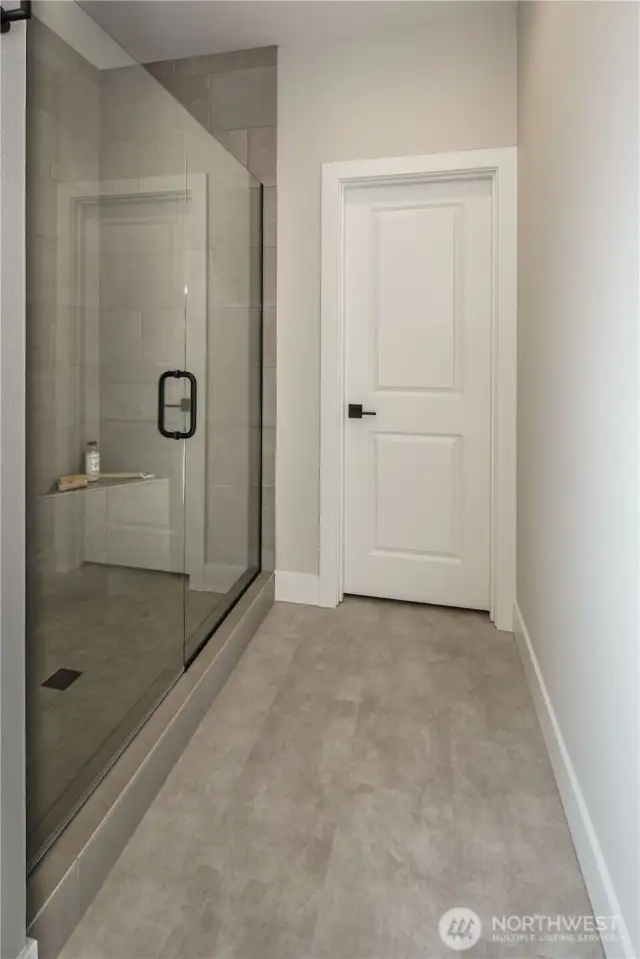Large walk in shower.