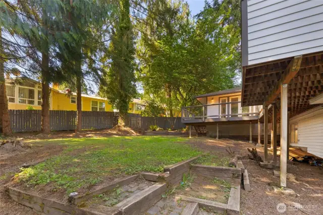 Back yard with garden area