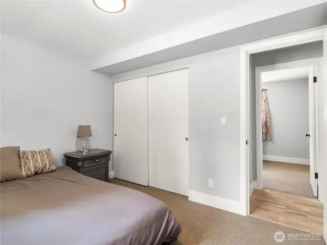 Downstairs Bed Two with an equally large closet also 18+ sqft