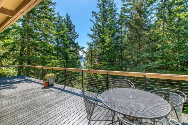 There is a water view which can be expanded with some additional tree work.