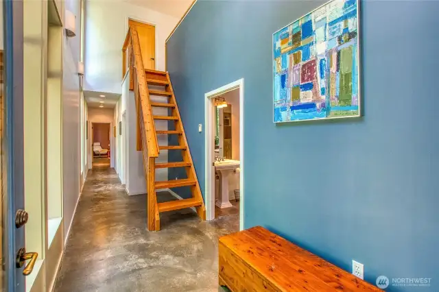 The private wing contains the 3 bedrooms and 1.75 bathrooms.