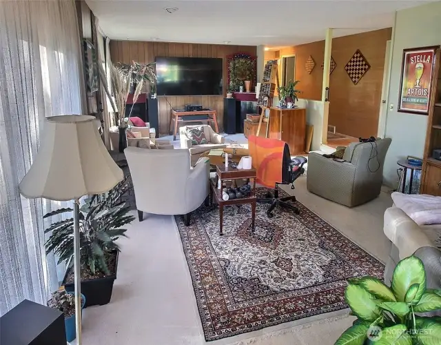 View of Living room from raised Dining Room