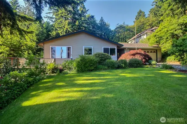 Front Yard, Side of House and detached 2 car garage