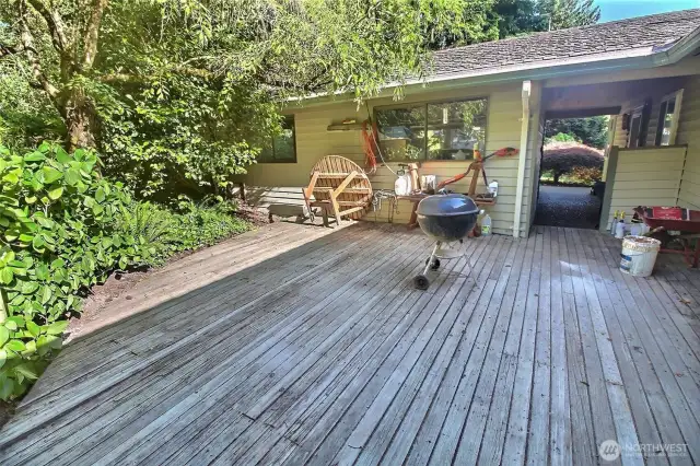 Second Deck in the back surrounded by lush greenery