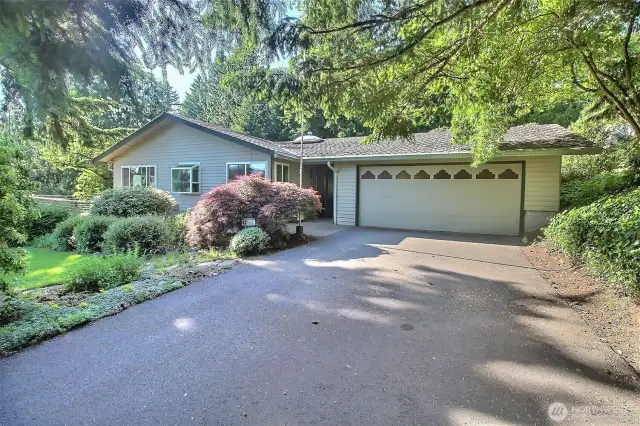 Long Driveway to Detached 2-Car Garage