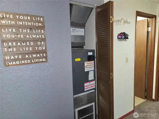 Furnace located just off entry and living room