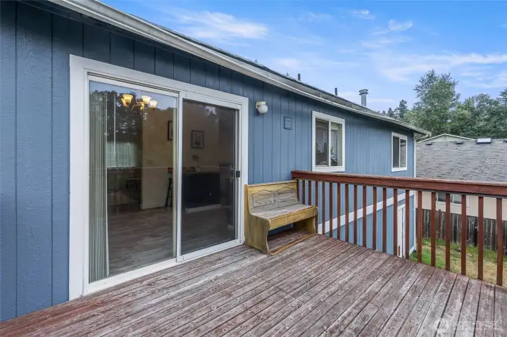 Deck off of kitchen.