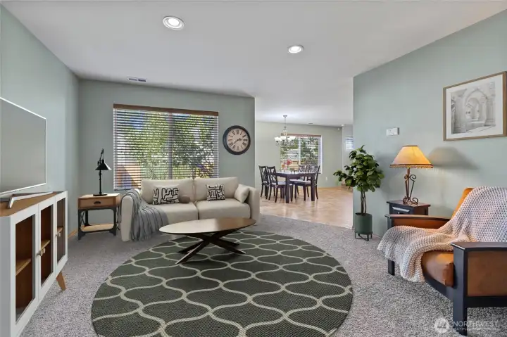 Virtually stage family room