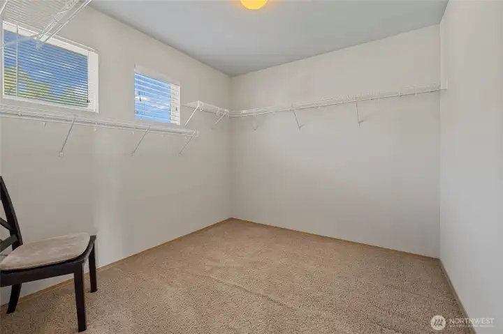 Look at this light filled primary walk in closet