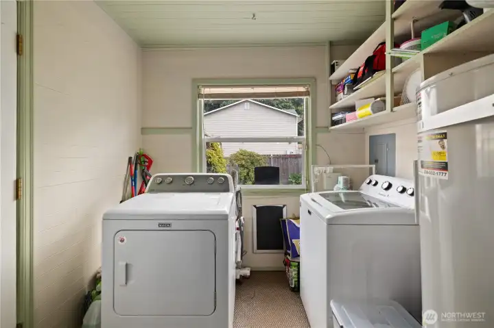 Bright & light filled utility room.Fresh paint.