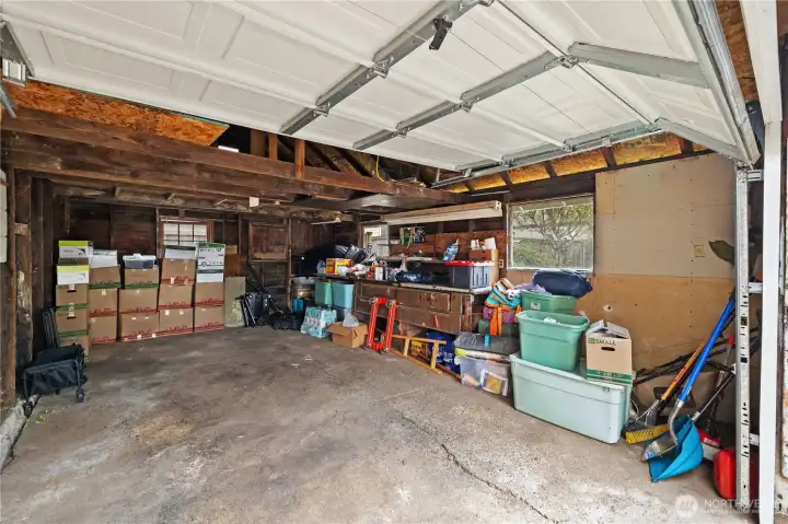 Generously sized garage. Ready for your workshop, storage, or parking your vehicle.