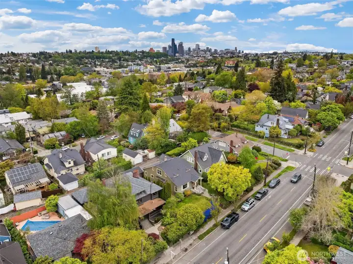 There's downtown Seattle, just a short ride from the Columbia City Light Rail Station.