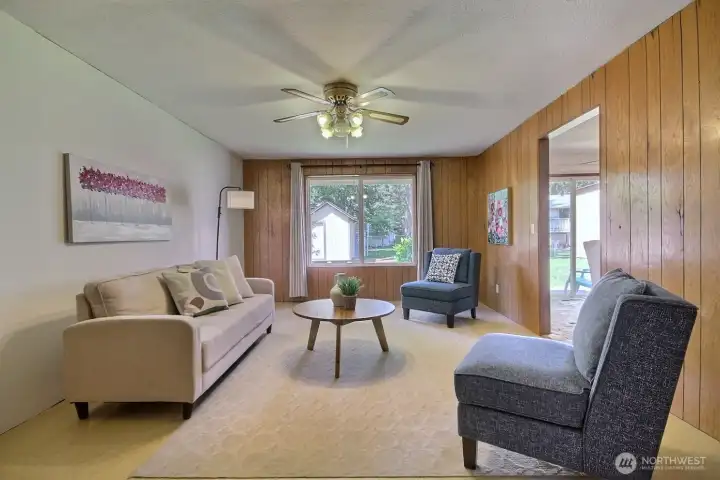 Spacious flexible space to create the perfect hangout, playroom, or home office setup.