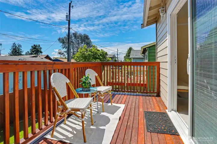 And a sunny south facing deck.