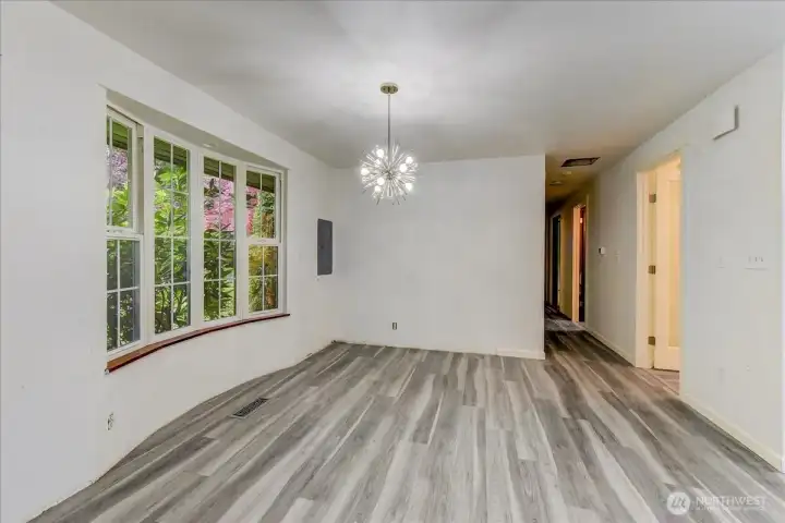Spacious dining area integrated into the great room.
