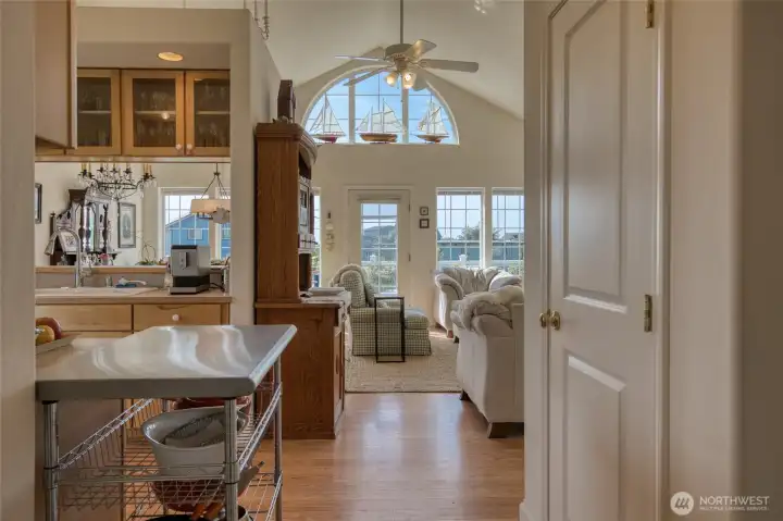 Step into the main level and you're immediately hit with the beautiful west facing windows. Beautiful sunsets!