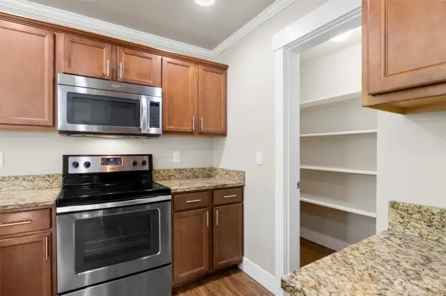 Right off the kitchen is a huge pantry!