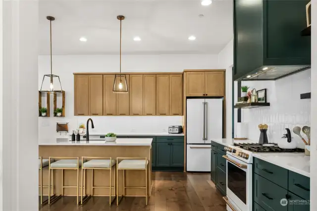 Plenty of counter and cabinet space.