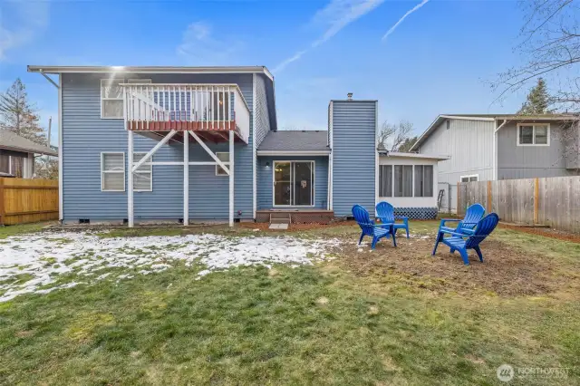 Spacious backyard for gardening, relaxing, and playing!